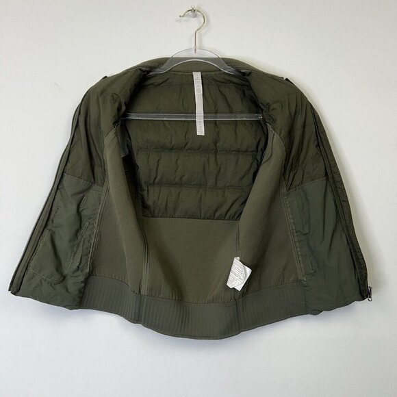 Lululemon Down and Around Puffer Vest Womens Size 2 Olive Green Goose Down - Picture 9 of 12